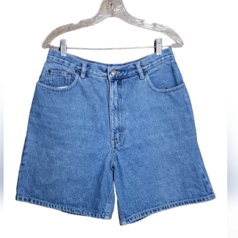 Vintage B.E.Blues blue denim high rise bermuda dad shorts